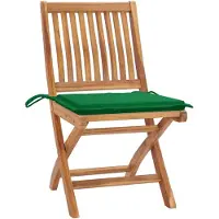 vidaXL Tuinstoelen 4 st inklapbaar met kussens massief teakhout