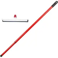 Betra Douchetrekker/vloertrekker - kunststof - wit - natuur rubber - B35 cm - Uitschuif steel rood - van 80 tot 130 cm