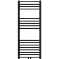 LuxeBath Badkamerradiator Sahara 500x1200 mm Zwart mat Gebogen met middenaansluiting Designradiator Handdoekwarmer Handdoekdroger Handdoekradiator Handdoekverwarming Badkamer verwarming