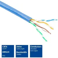 ACT CAT6 U/UTP PVC soepel patch blauw 305 m