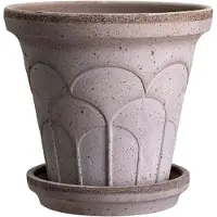 Bergs Potter Fleur pot met schotel 2-delig Grijs, Ø21 cm