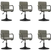 Syfax Eetkamerstoelen draaibaar 6 st fluweel lichtgrijs