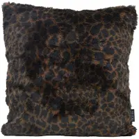 NOVÉE Sierkussen fluffy luipaard bruin | 45 x 45 cm | polyester