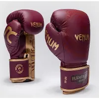 Venum x Rajadamnern Muay Thai kickbokshandschoenen - Burgundy Goud - 14 OZ