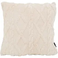 NOVÉE Sierkussen Furry Cross Crème | 45 x 45 cm | Polyester