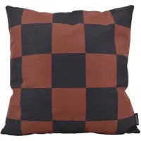 Gek op kussens! Sierkussen checker /bruin | 45 x 45 cm | katoen/polyester