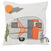 Gek op kussens! Sierkussen caravan camping outdoor | 45 x 45 cm | katoen/polyester