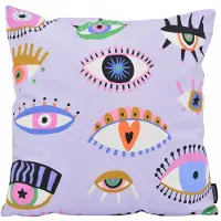 Gek op kussens! Colorful eyes lila | 45 x 45 cm | kussenhoes | katoen/polyester