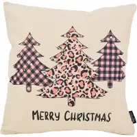 Gek op kussens! Sierkussen merry christmas pink #4 | 45 x 45 cm | katoen/linnen