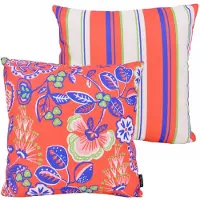 NOVÉE Sierkussen flower / stripe outdoor | 45 x 45 cm | katoen
