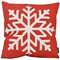 Gek op kussens! Sierkussen red snowflake | 45 x 45 cm | katoen/polyester