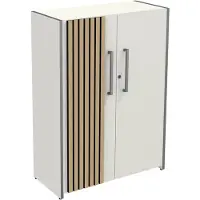Kerkmann Luxe Design Dressoir Oxford - Akoestische Lattenwand Eiken - Wit - 111cm