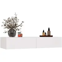 CARUNO Elegant hangtoilet Mika met 2 lades – Ruimtebesparend & Wit | Kleur: Wit | Maat: 110x40x20 cm