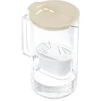 Wessper 2L glazen waterfilterkan filterslijtage-indicator, compatibel met Brita Maxtra, Maxtra+ en + filters. - Beige