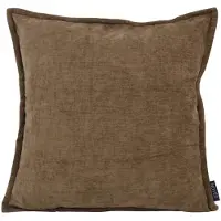 NOVÉE Sierkussen chenille piped bruin | 45 x 45 cm | polyester