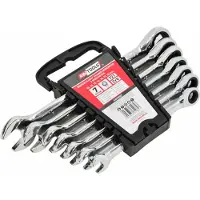 AWTOOLS ringsleutels met ratel, set van 6 stuks, 8-19mm, met schakelaar