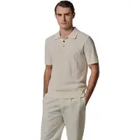 Profuomo Korte mouw polo beige gestreept