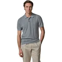 Profuomo Heren Polo's & T-shirts Herringbone - Lichtgrijs - Maat L