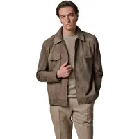 Profuomo Overshirt bruin leer regular fit