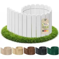 Pemicont palissade hout - zonder grondpennen - 100 x 20 cm - wit - grenen - ingraven of bekleden