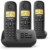 Gigaset Vaste telefoon - - Basic 100A TRIO - Antwoordapparaat - Handsfree - Scherm met achtergrondverlichting - Telefoonboek voor 50 contacten - Oproepblokkering - Zwart