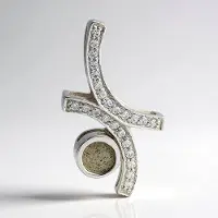 Cavill - Zilveren Hanger - 925 Sterling Zilver - 0,38 ct Spectroliet & 0,266 ct Witte Topazen - Elegant Handgemaakt - 28x15 mm