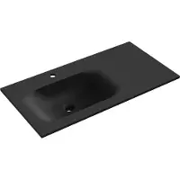 Mexen Vela inbouw wastafel links 91 x 46,5 cm, mat zwart - 25239071L