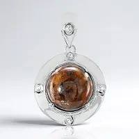 Cavill - Zilveren hanger - 925 Sterling zilver - 4,69 ct Dinosaurus kwarts ronde cabochon - 0,125 ct Witte topaas accenten - Elegante dames hanger