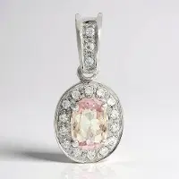 Cavill - Zilveren Hanger met Roze Toermalijn 0,72 ct en 925 Sterling Zilver Platina Verguld - 17 Cambodjaanse Zirkonen 0,216 ct