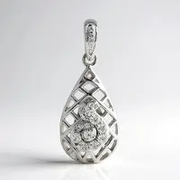 Cavill - Zilveren Hanger 925 Sterling Zilver - Tanzaniaanse Zirkon 0,084 ct - Elegante Druppel Filigraan Design - Sieraden met Zirkonia Rond 27x11 mm