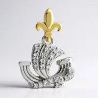 Cavill - Zilveren Lelievormige Hanger met 0 245 ct Tanzanische Zirkoon - 925 Sterling Zilver Gouden Accenten - Sierlijke Sieraad