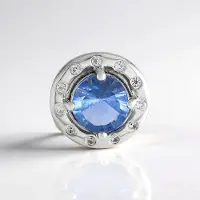 Cavill - Zilveren Hanger - 925 Sterling Zilver Geplatineerd - Kleurwissel Fluoriet 1.378 ct - 11 Zirkonen 0.122 ct - Elegant Rond Slijpsel 7 mm
