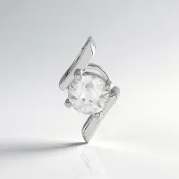 Cavill - Zilveren Hanger - 925 Sterling Zilver Geplatineerd - Rode Ronde Briljantgeslepen Zirkoon 0,65 ct - Minimalistisch Modern Design 14x8 mm