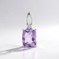Cavill - Zilveren Hanger - 925 Sterling Zilver Platina Plating - Azuurblauwe Kwarts 2,244 ct - Cambodjaanse Zirkoon 0,079 ct - Elegant