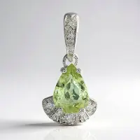 Cavill - Peervormige Hanger - 925 Sterling Zilver Platinaverzilverd - Toermalijn 0.96 ct & Cambodjaanse Zirkon - Elegant Dames Sieraad
