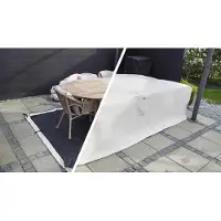 Home>it Tuinmeubelhoes - Waterdicht - 600D Oxford - UV-bestendig - Met Ventilatieopeningen & Opbergtas - 210 x 155 x 95 cm - Zandkleur