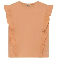 Daily7 T-shirt met textuur oranje Meisjes Polyester Ronde hals Effen - maat 80