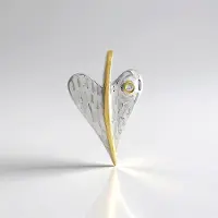 Cavill - Zilveren Hanger - 925 Sterling Zilver Platina Verguld - Tanzania Zirkoon Rond 0,02 ct - Monosono Collectie - Elegant Hartvormig Design