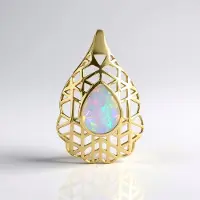Cavill - Gouden Hanger - 9K Geel Goud - Welo-opaal 0,675 ct Peervormig - Elegante Filigraan Bezel - Dames Sieraad 22x15 mm