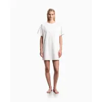 Emporio Armani Dames Eenvoudige witte jurk (XS), Casual, Katoen, Strandkleding, Korte mouwen EW004078_AF20244
