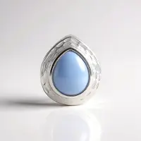 Cavill - Zilveren hanger - 925 Sterling zilver geplatineerd - Angeliet cabochon druppel 2 797 ct uit Mexico - Elegant dames sieraad