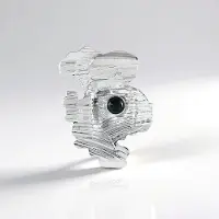 Cavill - Zilveren hanger - 925 Sterling zilver platina verguld - Ethiopische Mezezo opaal 0,47 ct ronde cabochon - stijlvol bezel ontwerp