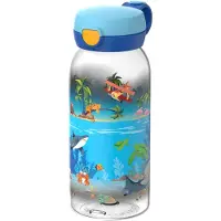 Mepal Drinkfles met flipdop Campus - 600 ml - Waterfles kinderen - Lekdicht - Hygiënische deksel - Tropical Ocean