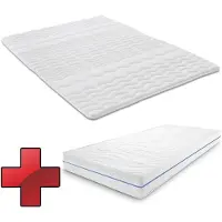 Sleezzze Ergonomische matras 90x200 cm, 7-zone comfortzone, premium kwaliteit, hoogte 18 cm, stevigheid H2/H3 + matrasbeschermer/matrasovertrek 90 x 200 cm