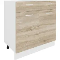 VCM Esilo keuken onderkast 80 cm 2 deuren, 1 ladewit, eik decor.