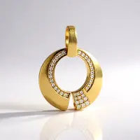 Cavill - Hangertje Verguld 925 Sterling Zilver met 0 25 ct Cambodjaanse Zirkon Rond - Elegante Prong Zetting - Monosono Collection - Luxe Sieraad
