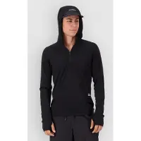 Mons Royale - Temple Merino Long Sleeve Hood - Merinolongsleeve XXL, zwart