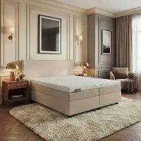 Mörgenn Hotel en B&B Boxspring - Pocketvering - Beige - 160x220 cm - Inclusief Dekbed en Kussens