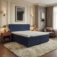 Mörgenn Hotel en B&B Boxspring - Pocketvering - Donkerblauw - 100x220 cm - Inclusief Dekbed en Kussens