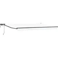 Syfax Handbediende luifel met LED's Wit en antracietkleurig 4 × 3 m